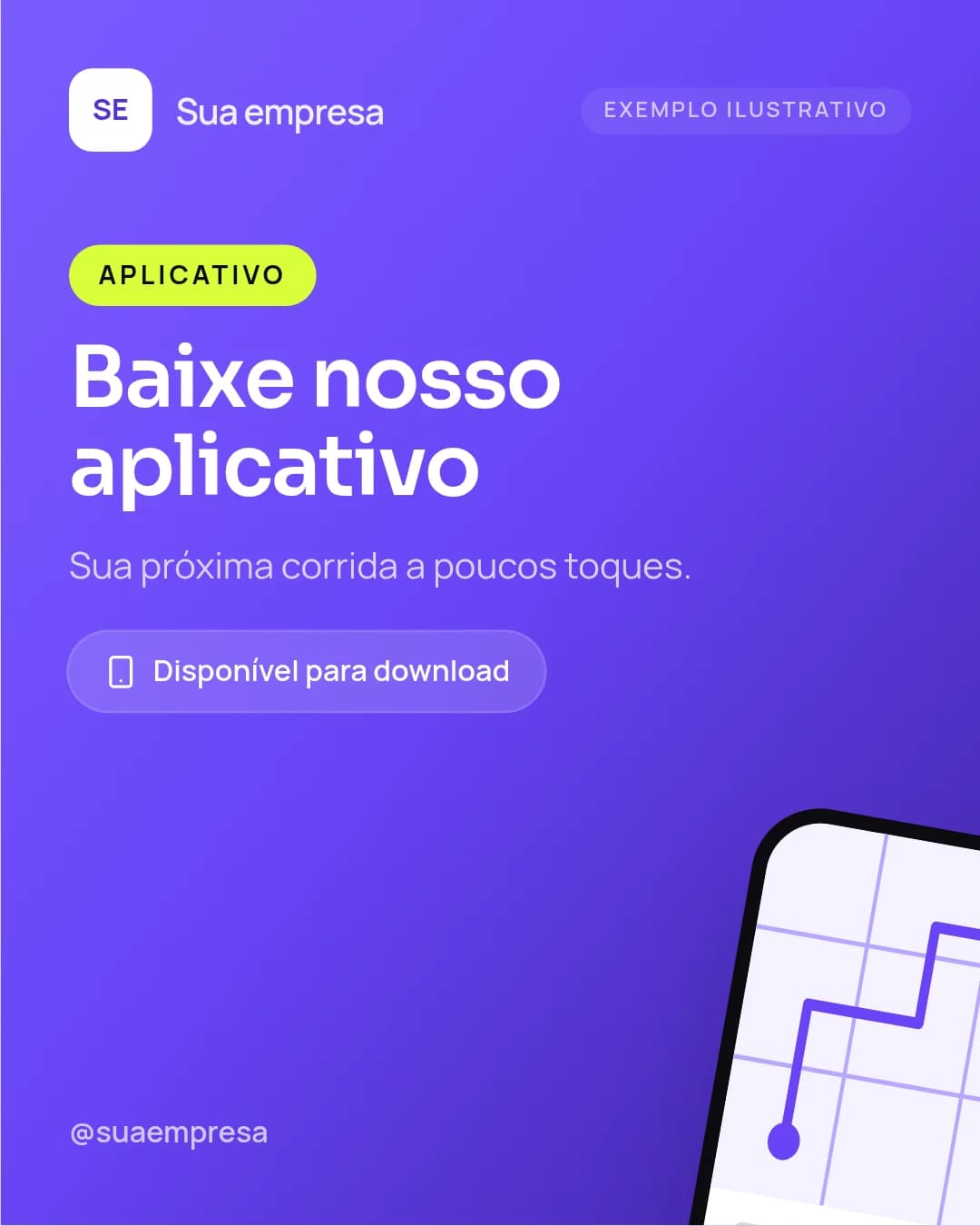 Exemplo de publicação convidando passageiros a baixar o aplicativo de mobilidade
