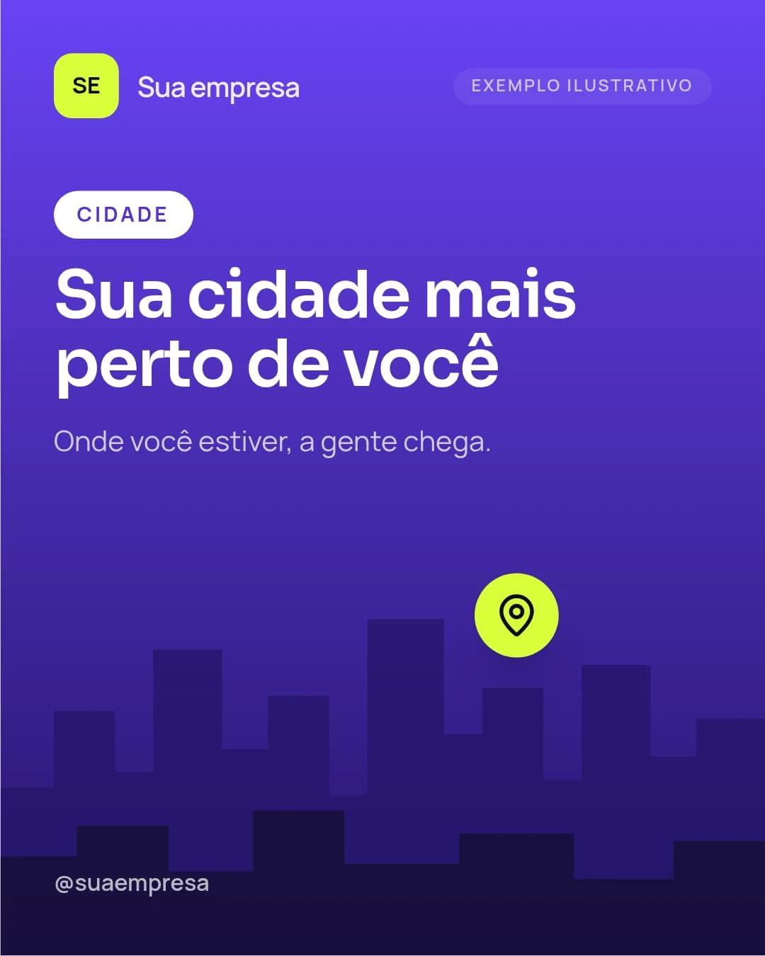 Exemplo de publicação sobre proximidade com a cidade