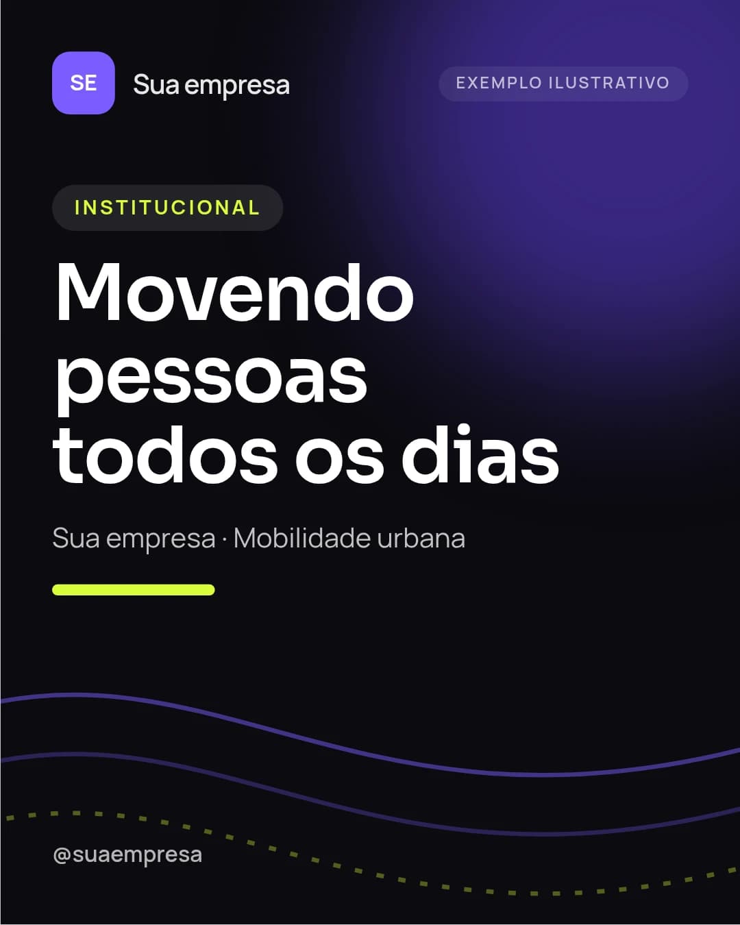 Exemplo de publicação institucional de empresa de mobilidade